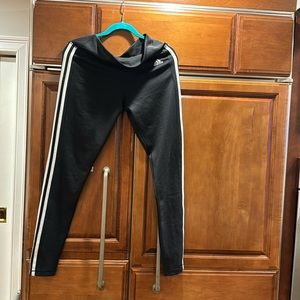 Adidas black with white stripe climalite leggings